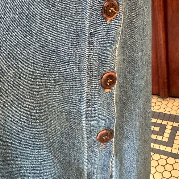 CMC | Vintage Denim Maxi Skirt with Side Button Detail, Size M - Picture 2 of 10